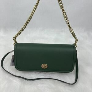 Coach Dinky Shoulder Bag Leather/Hunter Green 2 Strap CW641 NWT + Free Gift Box